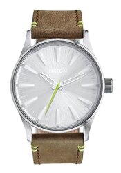Nixon The Sentry 38 Leather Brown / Lime
